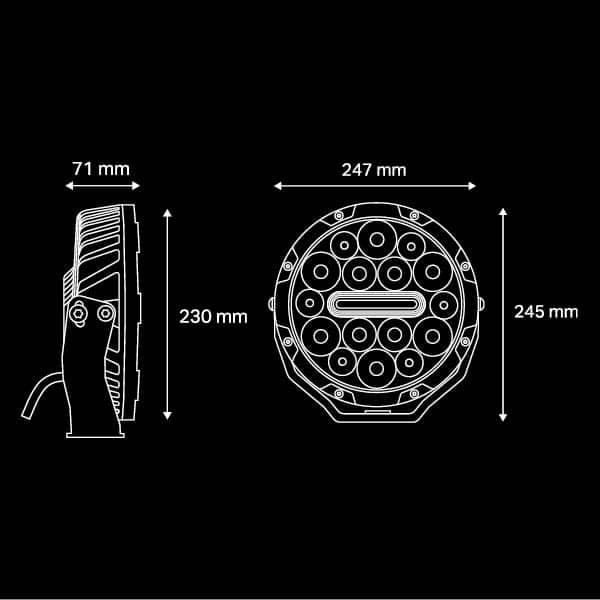 NITRO 140 Maxx 9" LED Driving Light Pair - 5700K, Black Rim