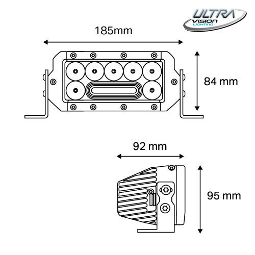 NITRO Maxx 55W 7" LED Light Bar 4500K, Base Mount