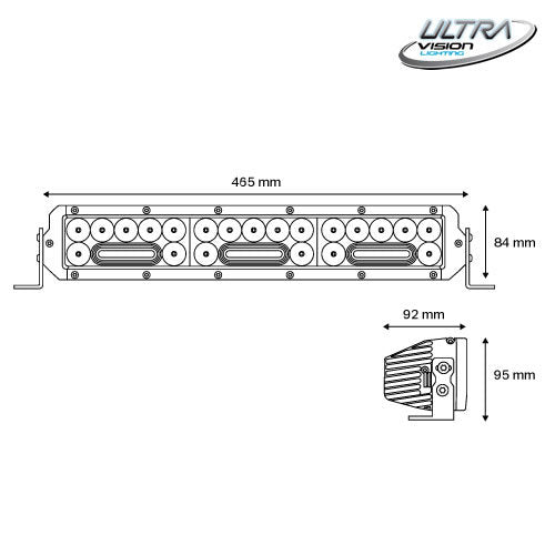 NITRO Maxx 155W 18" LED Light Bar 5700K, Black Rim