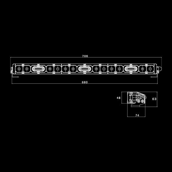 NITRO Maxx 110W 27" Single Row LED Light Bar - 5700K