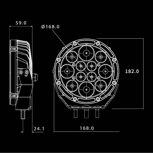 Raptor 70W 7" Driving Light Pair