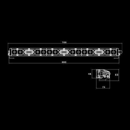 NITRO Maxx 110W 27" Single Row LED Light Bar - 5700K