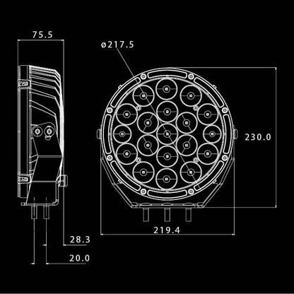 Raptor 120W 9" Driving Light Pair